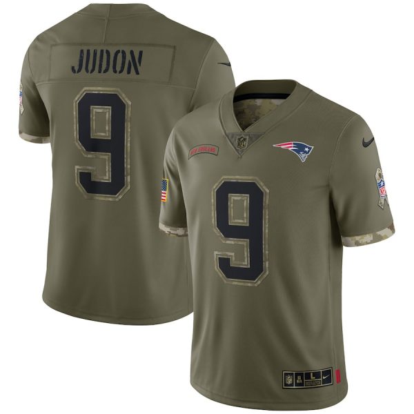 Personalized Youth Matthew Judon New England Patriots Olive 2022 Salute To Service Jersey Stitched