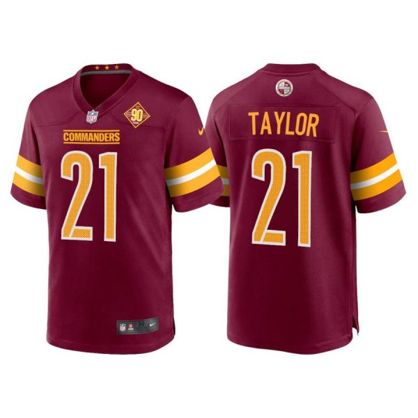 Personalized Men’s Washington Commanders Sean Taylor 90th Anniversary Patch Burgundy Jerseys