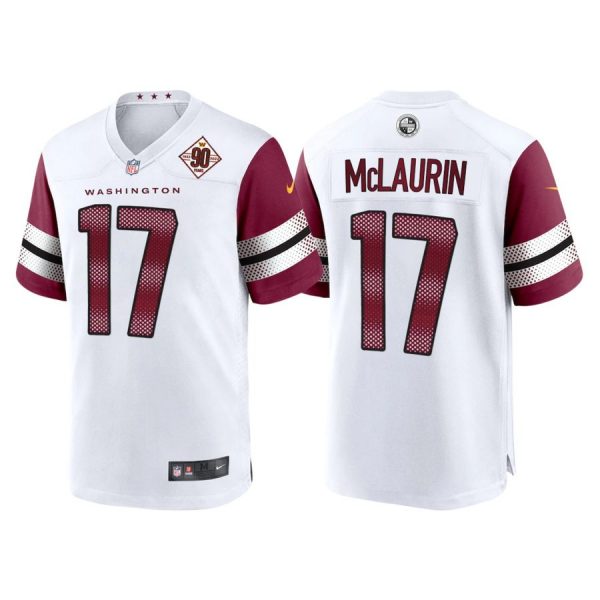 Personalized Men’s Washington Commanders Terry Mclaurin 90th Anniversary Patch White Jerseys