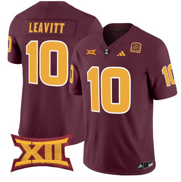 Personalized Sam Leavitt Jersey #10 Arizona State Sun Devils Limited College Football Maroon