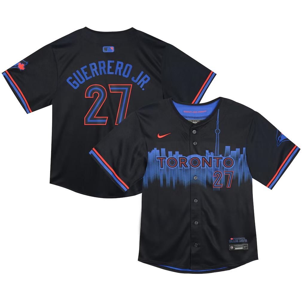 Personalized Toddler Toronto Blue Jays Vladimir Guerrero Navy 2024 City Connect Limited Player Jersey