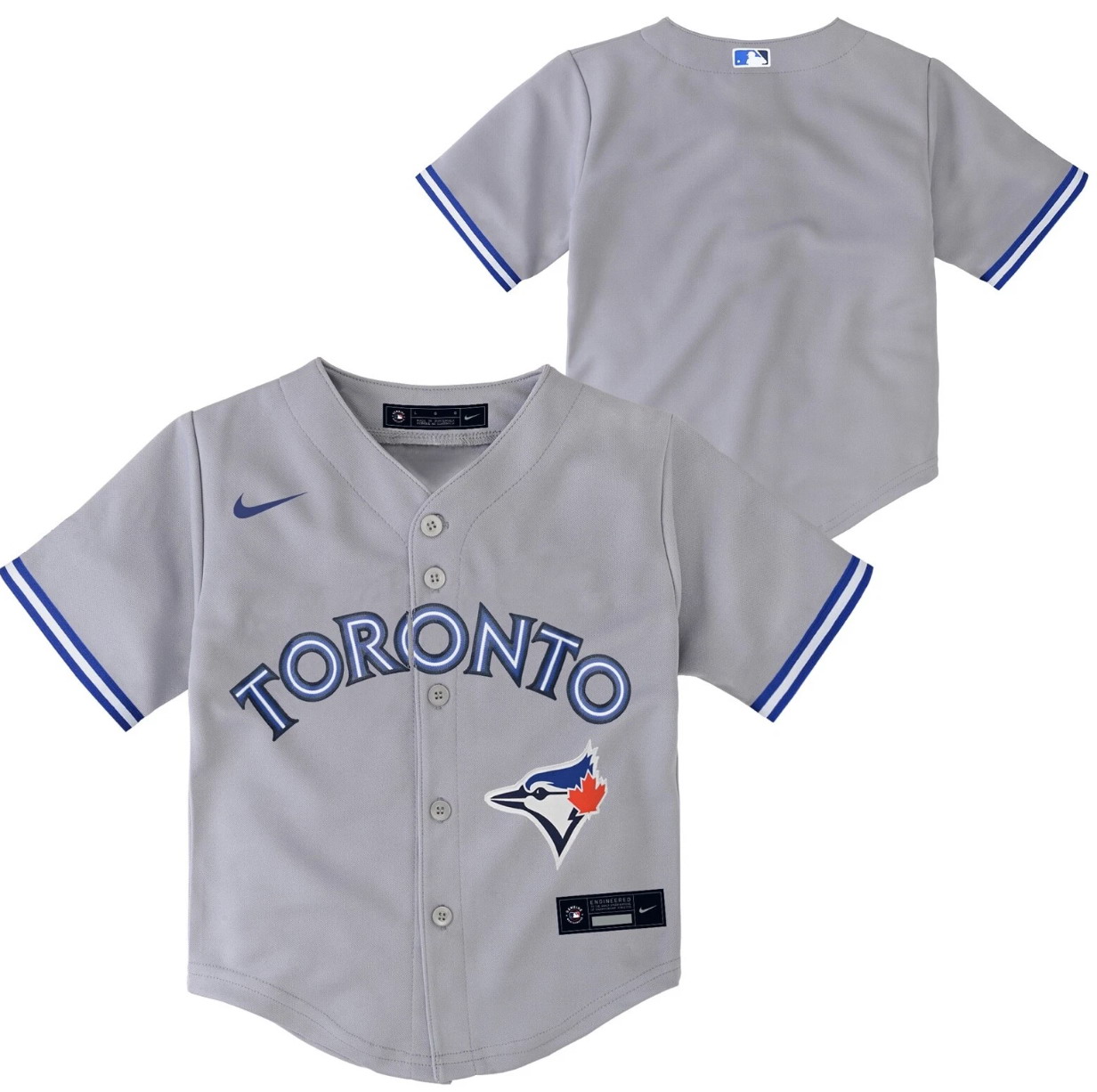Personalized Toddler Toronto Blue Jays Kids Youth Grey Jersey