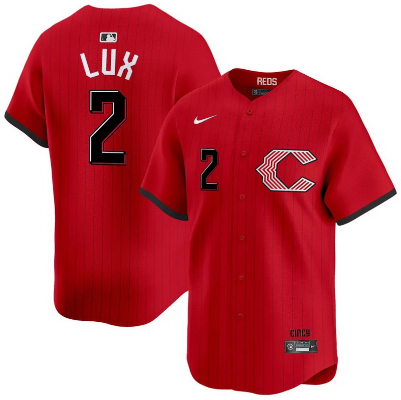 Personalized Men’s #2 Gavin Lux Cincinnati Reds 2026 City Connect Premier Limited Jersey – All Stitched