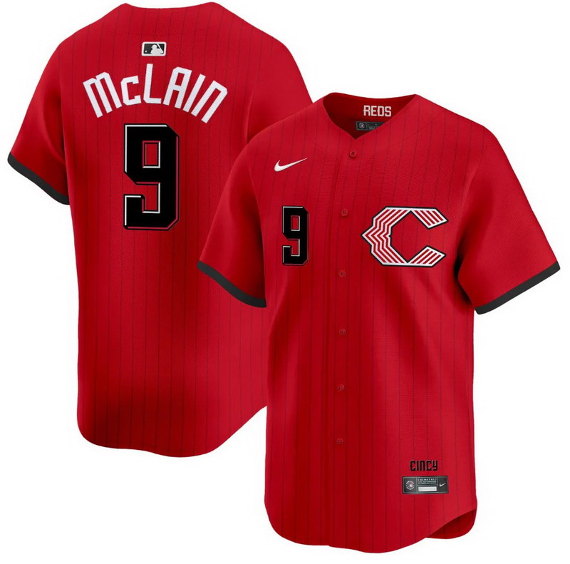 Personalized Men’s #9 Matt McLain Cincinnati Reds 2026 City Connect Premier Limited Jersey – All Stitched