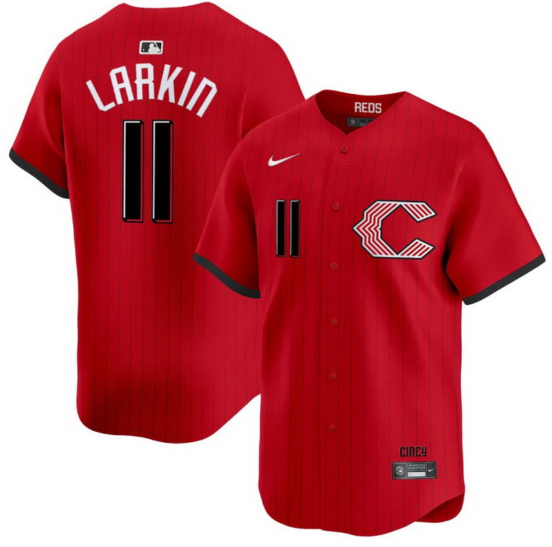 Personalized Men’s #11 Barry Larkin Cincinnati Reds 2026 City Connect Premier Limited Jersey – All Stitched