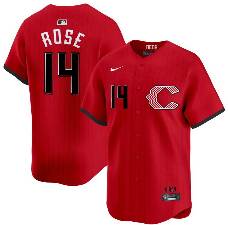 Personalized Men’s #14 Pete Rose Cincinnati Reds 2026 City Connect Premier Limited Jersey – All Stitched