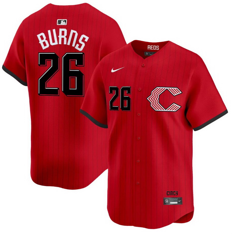 Personalized Men’s #26 Chase Burns Cincinnati Reds 2026 City Connect Premier Limited Jersey – All Stitched