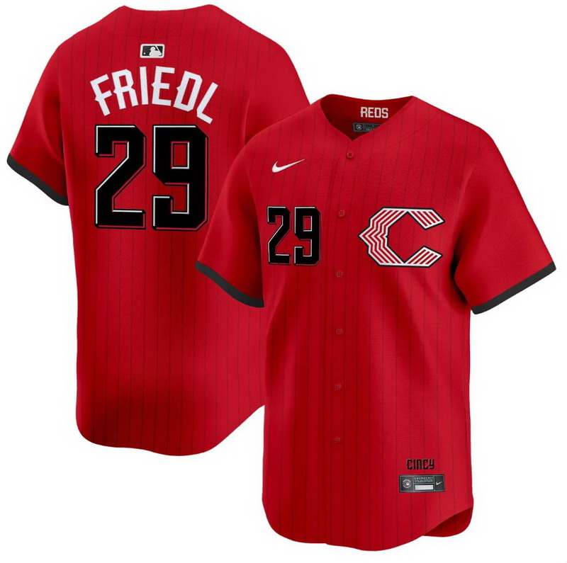 Personalized Men’s #29 TJ Friedl Cincinnati Reds 2026 City Connect Premier Limited Jersey – All Stitched