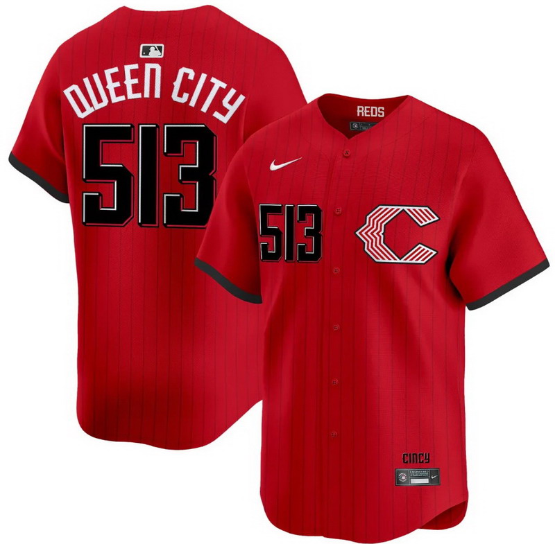 Personalized Men’s #513 Queen City Cincinnati Reds 2026 City Connect Premier Limited Jersey – All Stitched