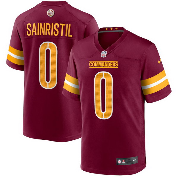 Personalized Men’s Washington Commanders #0 Mike Sainristil Game Jersey – Burgundy