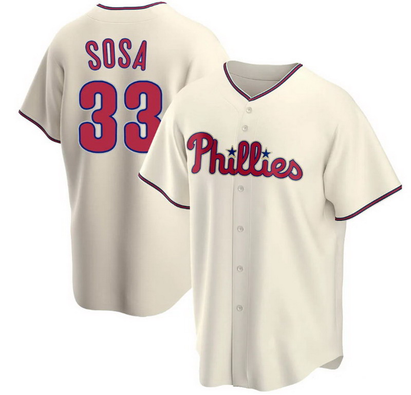 Personalized Men’s #33 Edmundo Sosa Philadelphia Phillies Cream Alternate Jersey