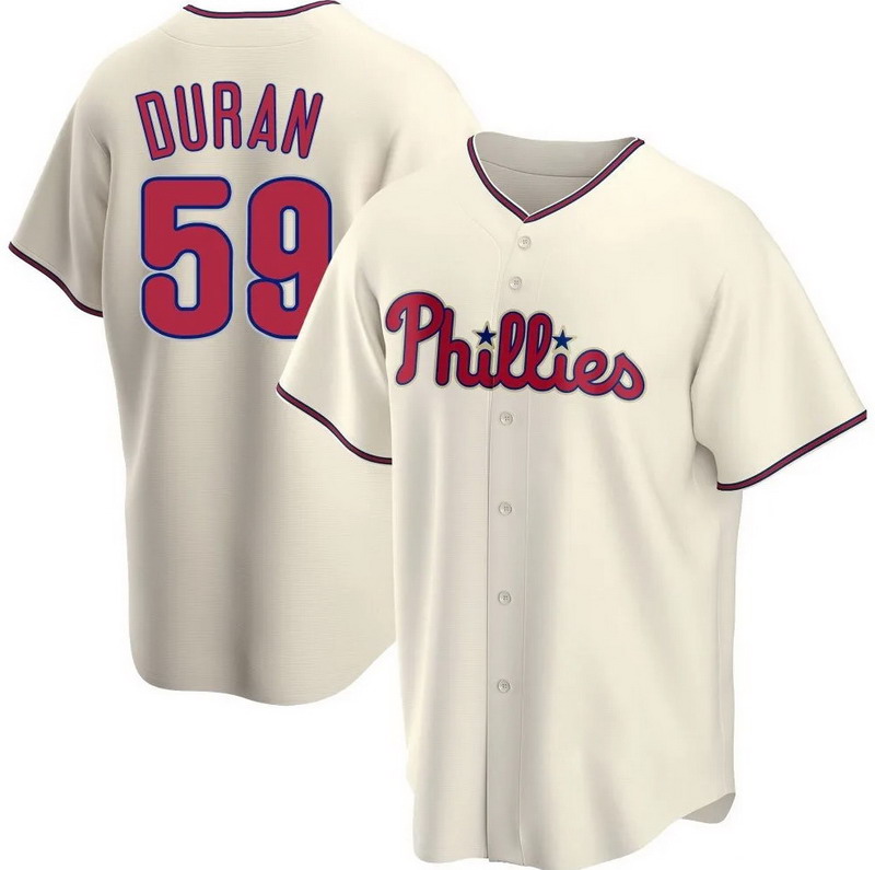 Personalized Men’s Philadelphia Phillies #59 Jhoan Duran Cream Jersey