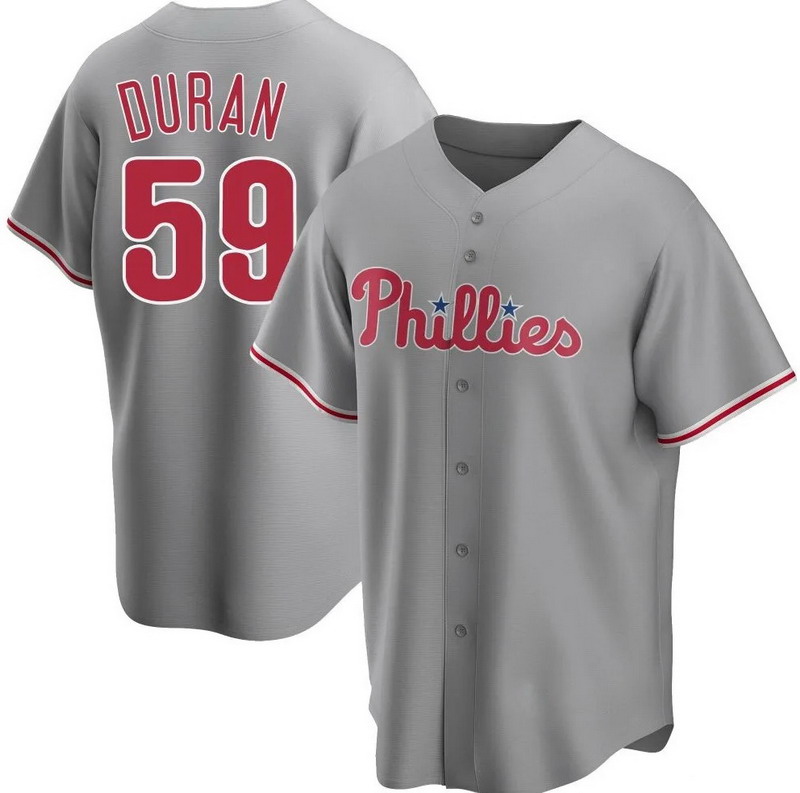 Personalized Men’s Philadelphia Phillies #59 Jhoan Duran Gray Jersey