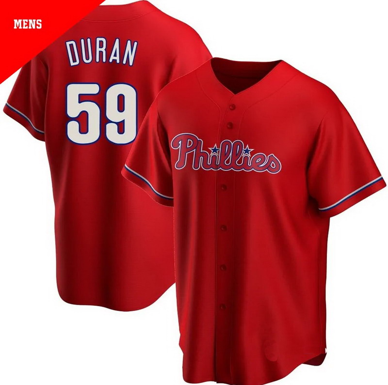 Personalized Men’s Philadelphia Phillies #59 Jhoan Duran Red Alternate Jersey