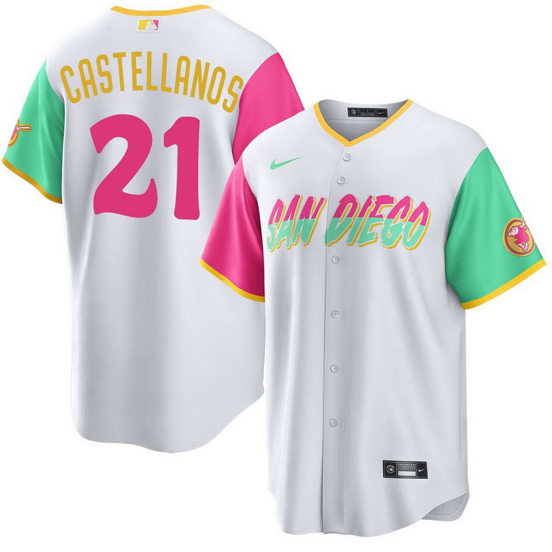 Personalized Men’s San Diego Padres #21 Nick Castellanos City Connect White Jersey