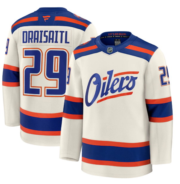 Personalized Men’s Edmonton Oilers #29 Leon Draisaitl Alternate Cream Jersey