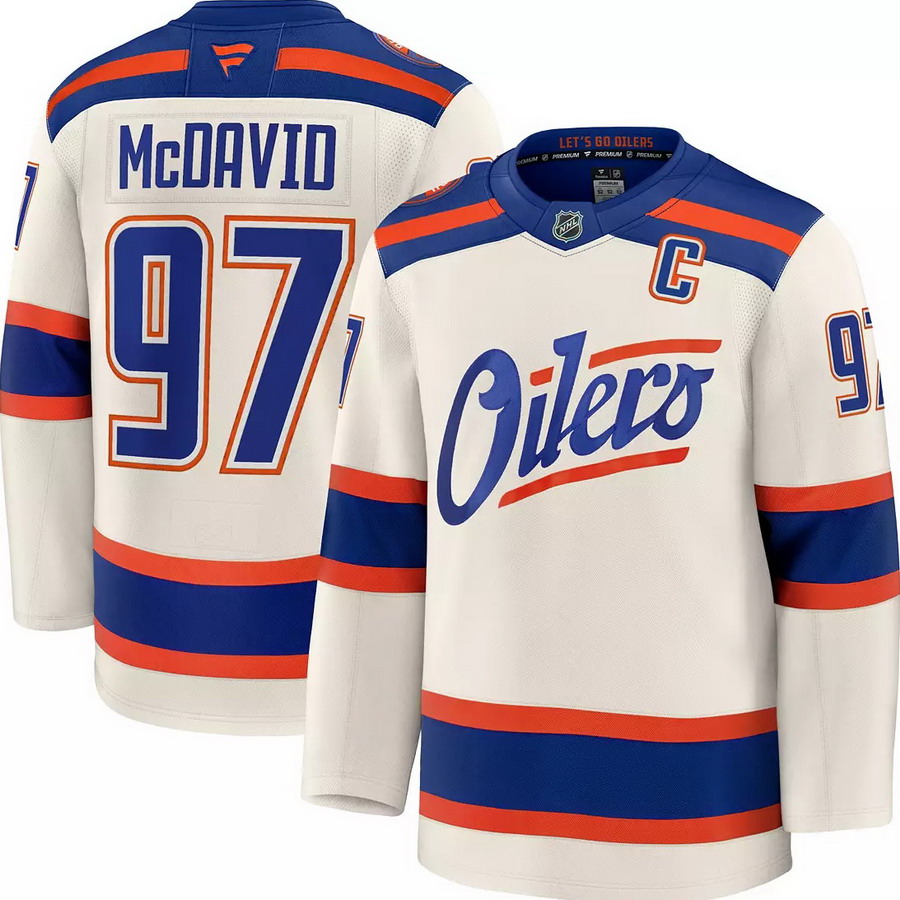 Personalized NHL Men’s Edmonton Oilers #97 Connor McDavid Alternate Cream Authentic Jersey