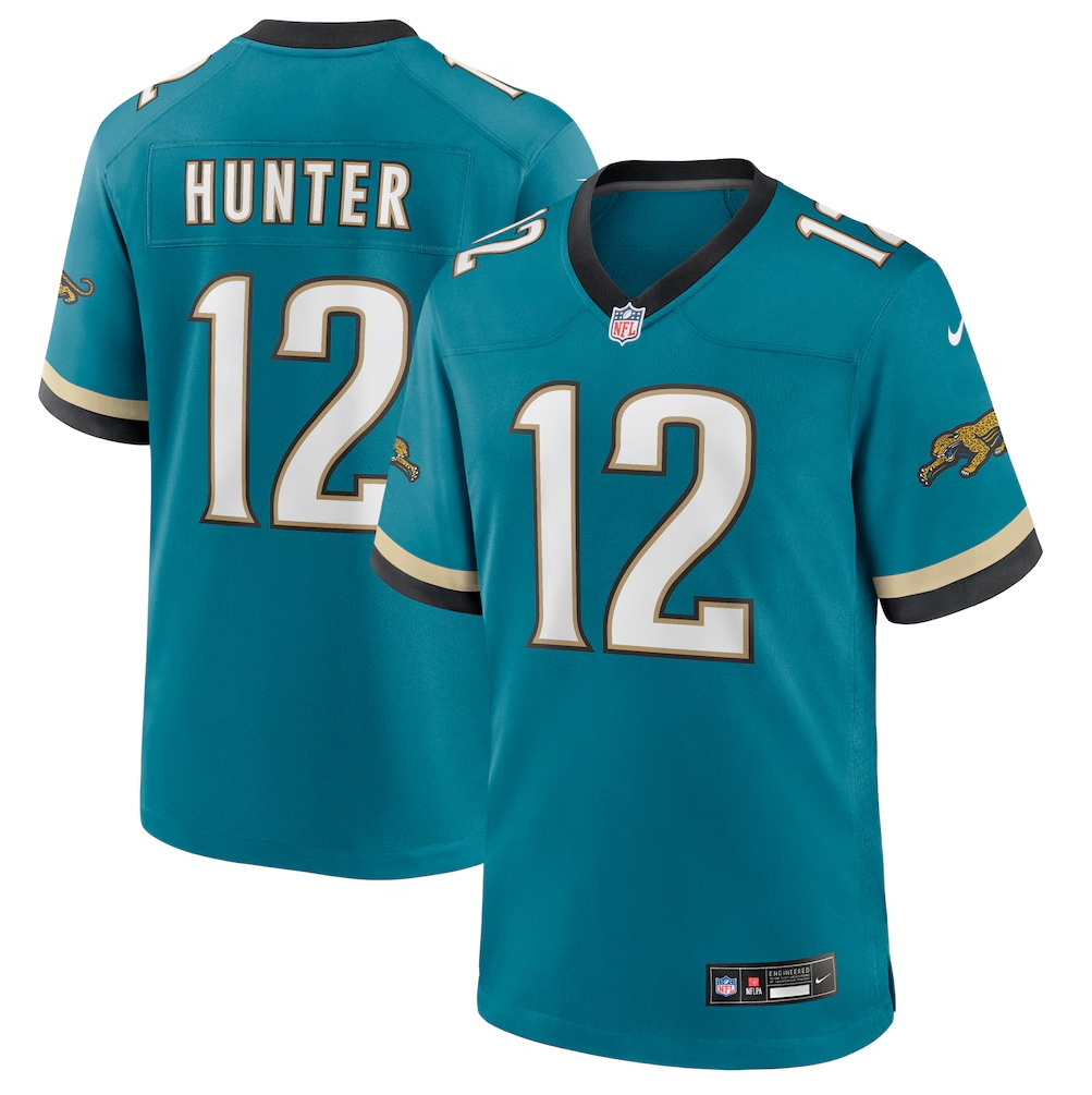 Personalized Men’s #12 Travis Hunter Jacksonville Jaguars 2025 NFL Draft First Round Pick 2nd Alternate Game Jersey – Teal