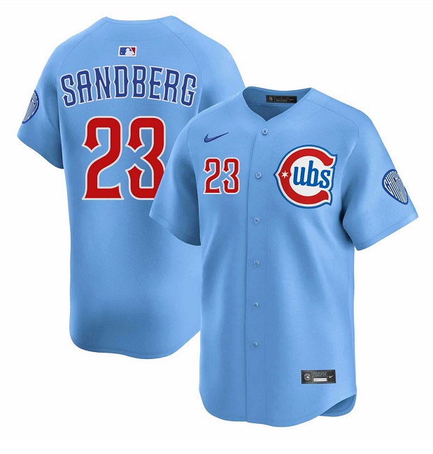 Personalized Youth Chicago Cubs #23 Ryne Sandberg Blue 2024 25 2nd Alternate Limited Stitched Baseball Jersey