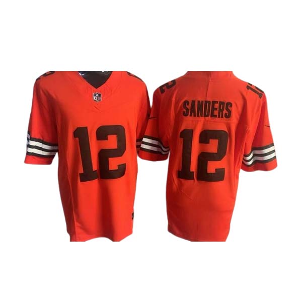 Personalized Men’s Cleveland Browns #12 Shedeur Sanders Orange 2025 F.U.S.E. Limited Stitched Football Jersey