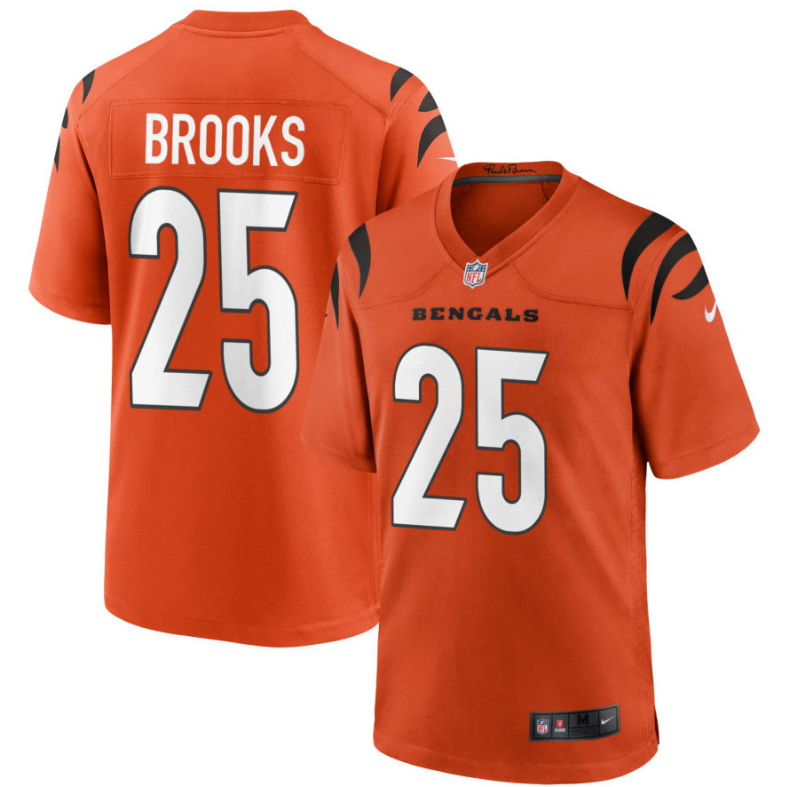 Personalized Men’s Cincinnati Bengals #25 Tahj Brooks Orange Alternate Game Jersey