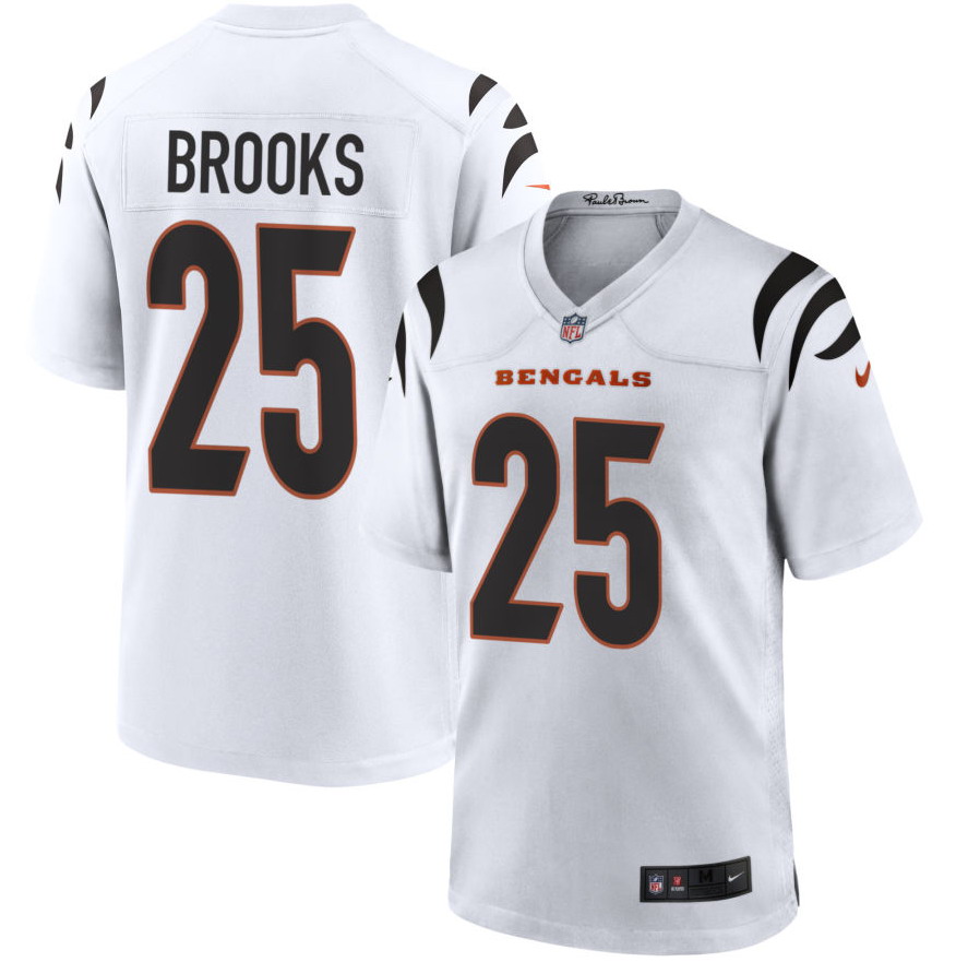 Personalized Men’s Cincinnati Bengals #25 Tahj Brooks White Alternate Game Jersey