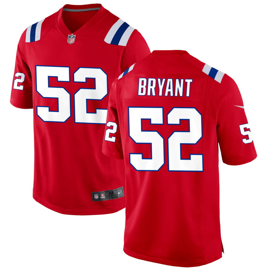 Personalized Men’s New England Patriots #52 Marcus Bryant Red Alternate Jersey