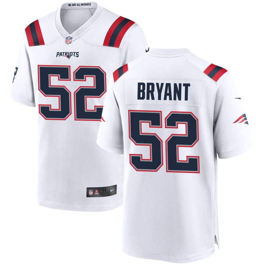 Personalized Men’s New England Patriots #52 Marcus Bryant White Alternate Jersey