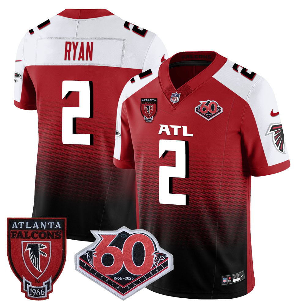 Personalized Men’s Atlanta Falcons #2 Matt Ryan 60th Season Limited Red Alternate Jerseys