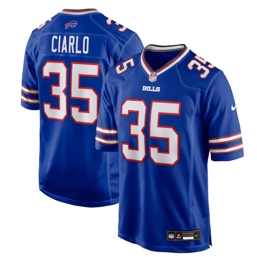 Personalized Men’s Buffalo Bills #35 Jimmy Ciarlo Royal Team Game Jersey