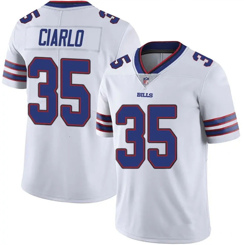 Personalized Youth Buffalo Bills #35 Jimmy Ciarlo Limited White Color Rush Untouchable Jersey