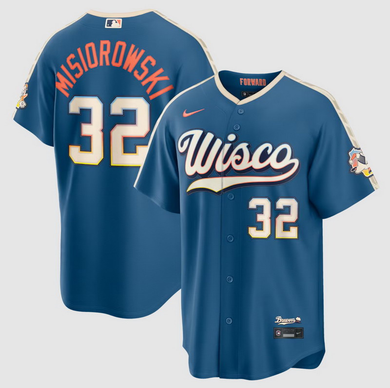 Personalized Men’s Jacob Misiorowski #32 Milwaukee Brewers 2026 City Connect Stadium Jersey Mineral Blue