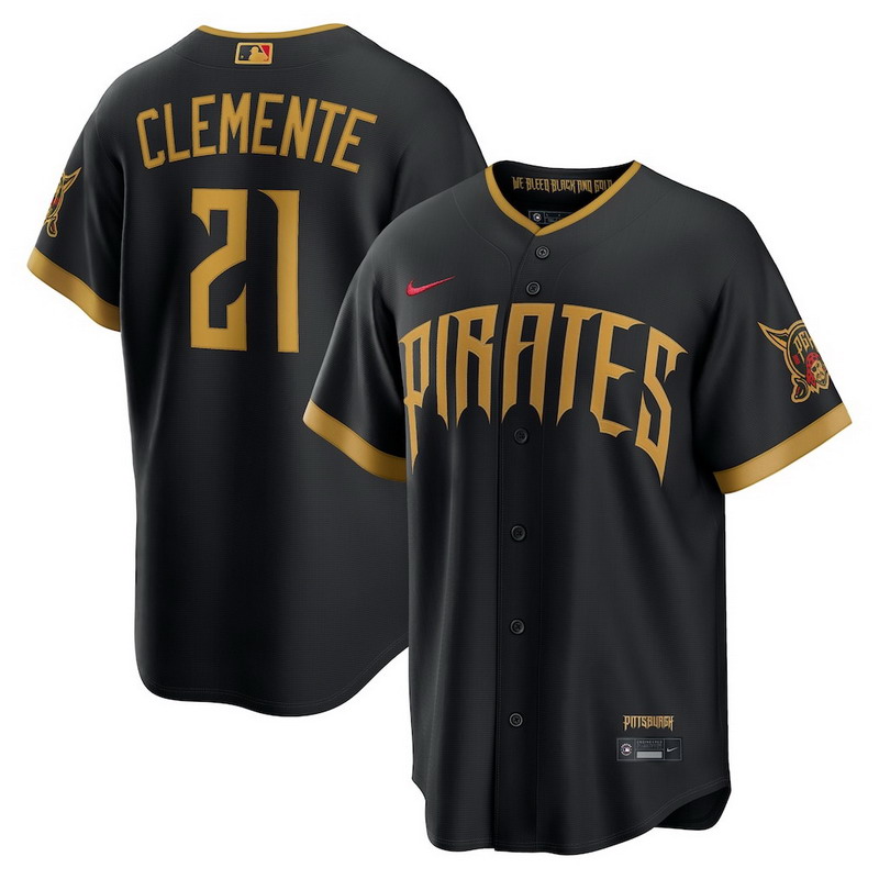 Personalized Men’s Roberto Clemente #21 Pittsburgh Pirates 2026 City Connect Stadium Jersey Black