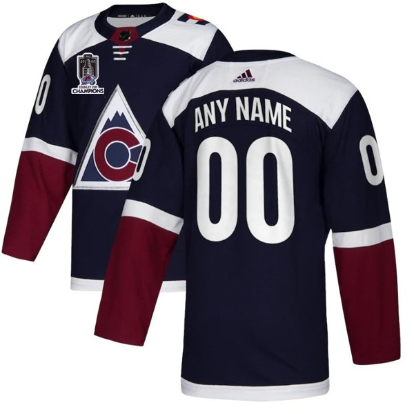 Personalized Men’s Colorado Avalanche Avtive Player 2022 Navy Stanley Cup Champions Patch Stitched Jersey