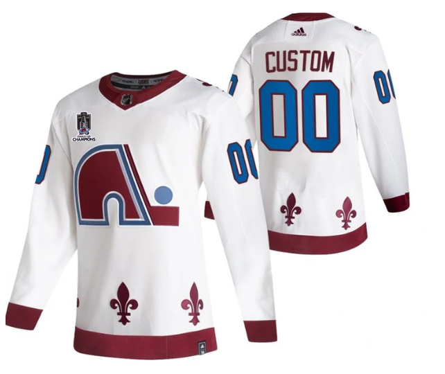 Personalized Men’s Colorado Avalanche Avtive Player 2022 White Stanley Cup Champions Patch Stitched JerseyS