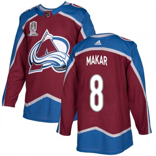 Personalized Men’s Colorado Avalanche #8 Cale Makar 2022 Burgundy Stanley Cup Champions Patch Stitched Jersey