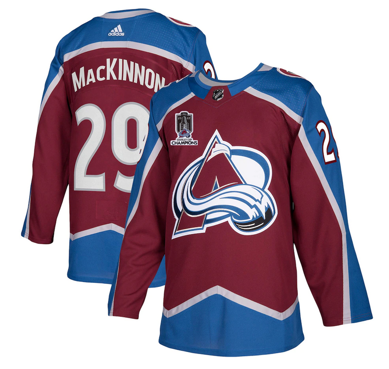 Personalized Men’s Colorado Avalanche #29 Nathan MacKinnon 2022 Burgundy Stanley Cup Champions Patch Stitched Jersey