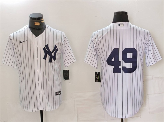 Personalized Men’s New York Yankees #49 Ron Guidry White Cool Base Stitched Baseball Jersey