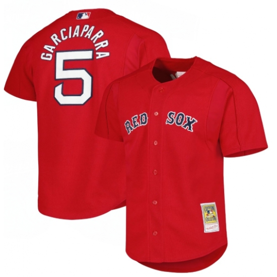 Personalized Men’s Boston Red Sox #5 Nomar Garciaparra Red Cooperstown Collection Authentic Mitchell & Ness Jersey