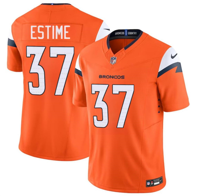 Personalized Youth Denver Broncos #37 Audric Estime Orange 2024 F.U.S.E. Limited Stitched Football Jersey