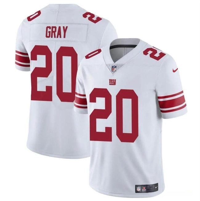 Personalized Men’s New York Giants #20 Eric Gray White Untouchable Limited Stitched Jersey