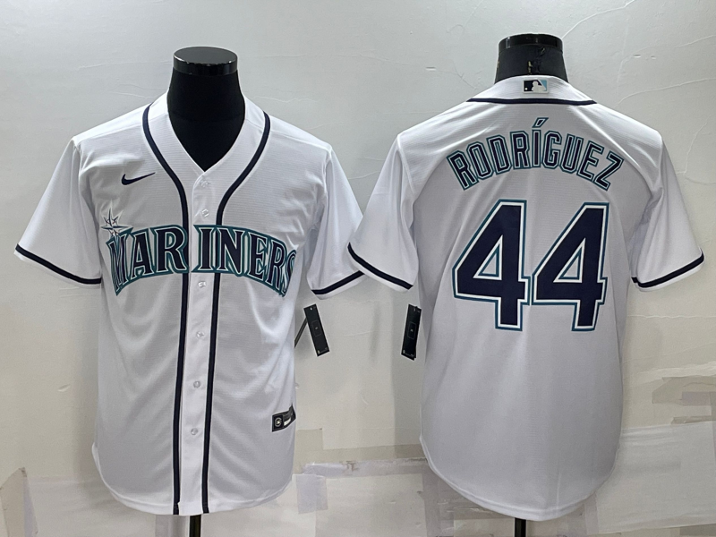 Personalized Men’s Seattle Mariners #44 Julio Rodriguez White Cool Base Stitched Jerseys