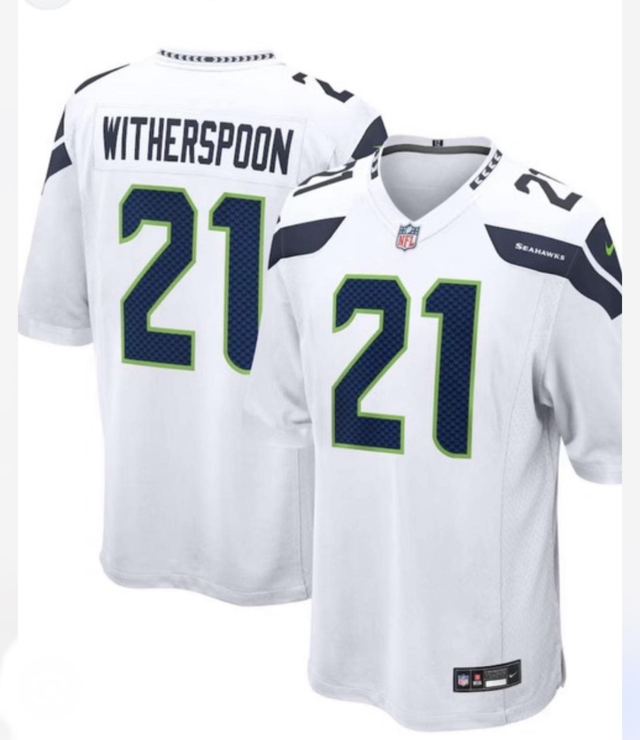 Personalized Men Seattle Seahawks #21 Devon Witherspoon white limited Jersey