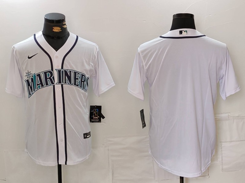 Personalized Men’s Seattle Mariners Blank White Cool Base Stitched Jersey
