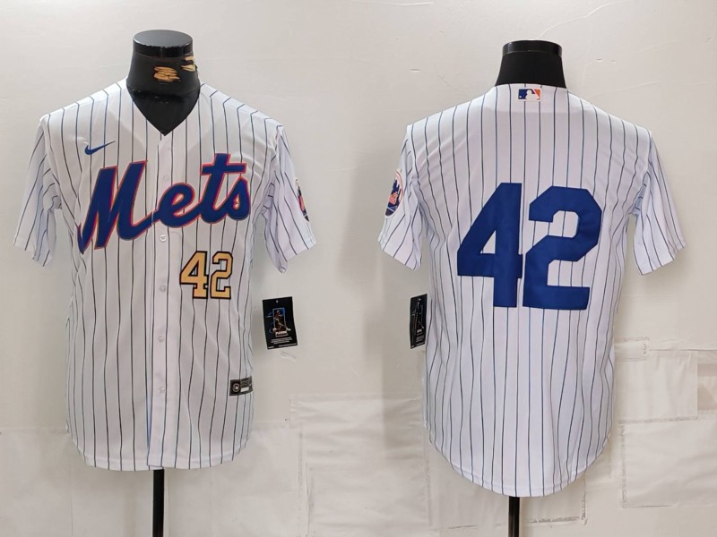 Personalized Men’s New York Mets #42 Jackie Robinson White Cool Base Stitched Baseball Jerseys