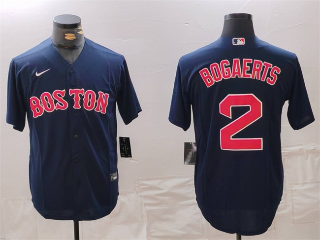 Personalized Men’s Boston Red Sox #2 Xander Bogaerts Navy Stitched Baseball Jersey