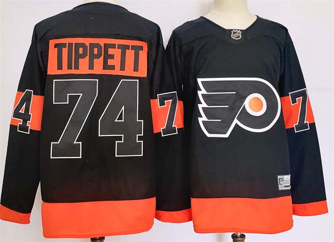 Personalized Men’s Philadelphia Flyers #74 Owen Tippett Black 2024 Stitched Jersey