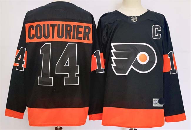 Personalized Men’s Philadelphia Flyers #14 Sean Couturier Black 2024 Stitched Jersey