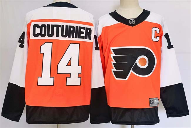 Personalized Men’s Philadelphia Flyers #14 Sean Couturier Orange 2024 Stitched Jersey