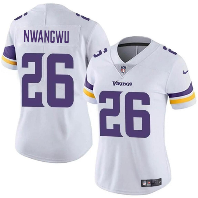 Personalized Women’s Minnesota Vikings #26 Kene Nwangwu White Untouchable Limited Stitched Jersey(Run Small)